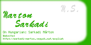marton sarkadi business card