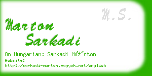 marton sarkadi business card